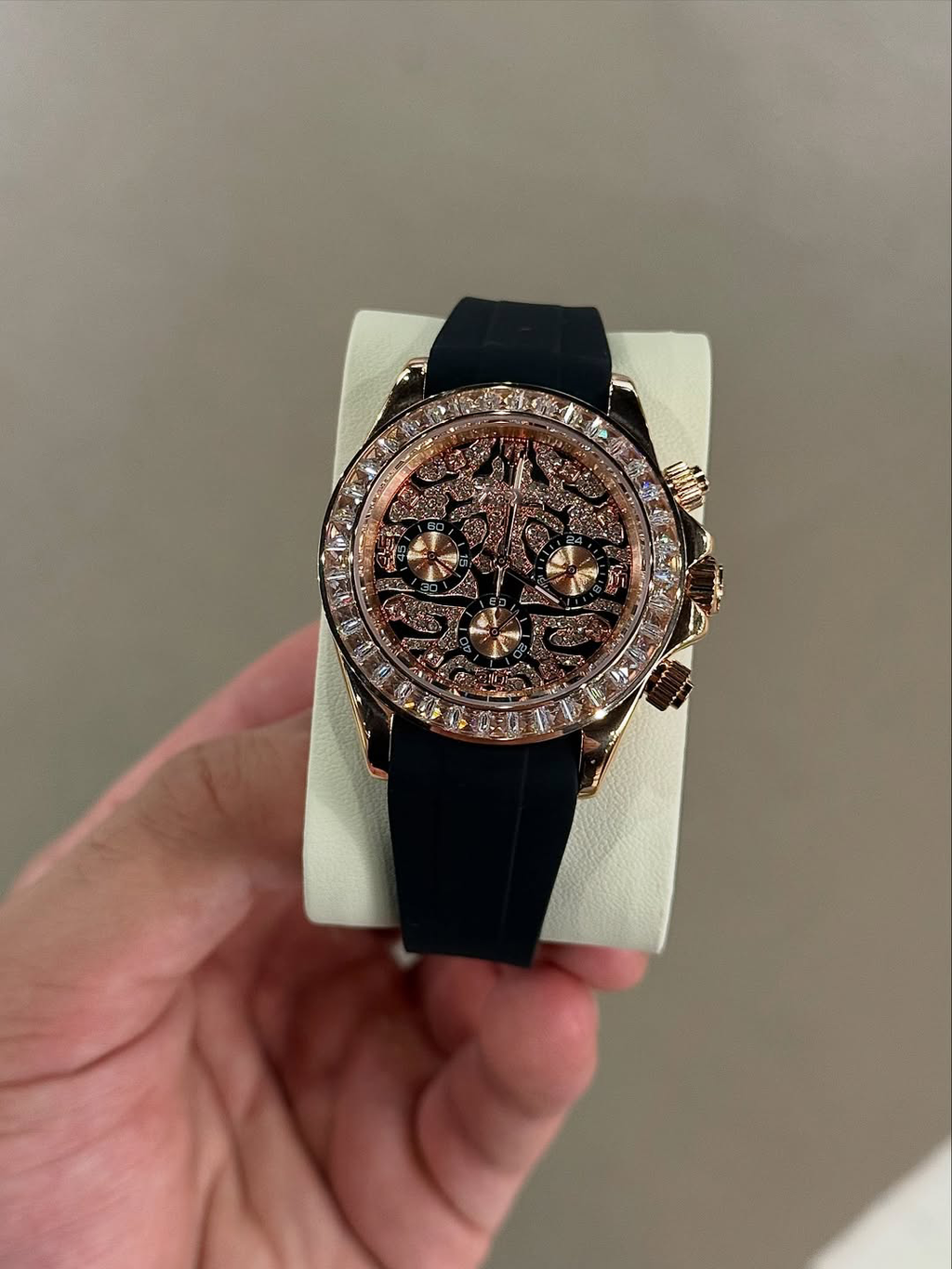 Chronograph Tiger Rose Gold Diamond Flex