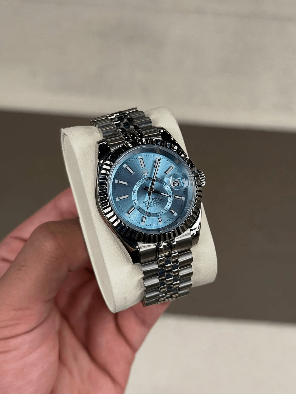 Luxury Baby Blue ice Dial