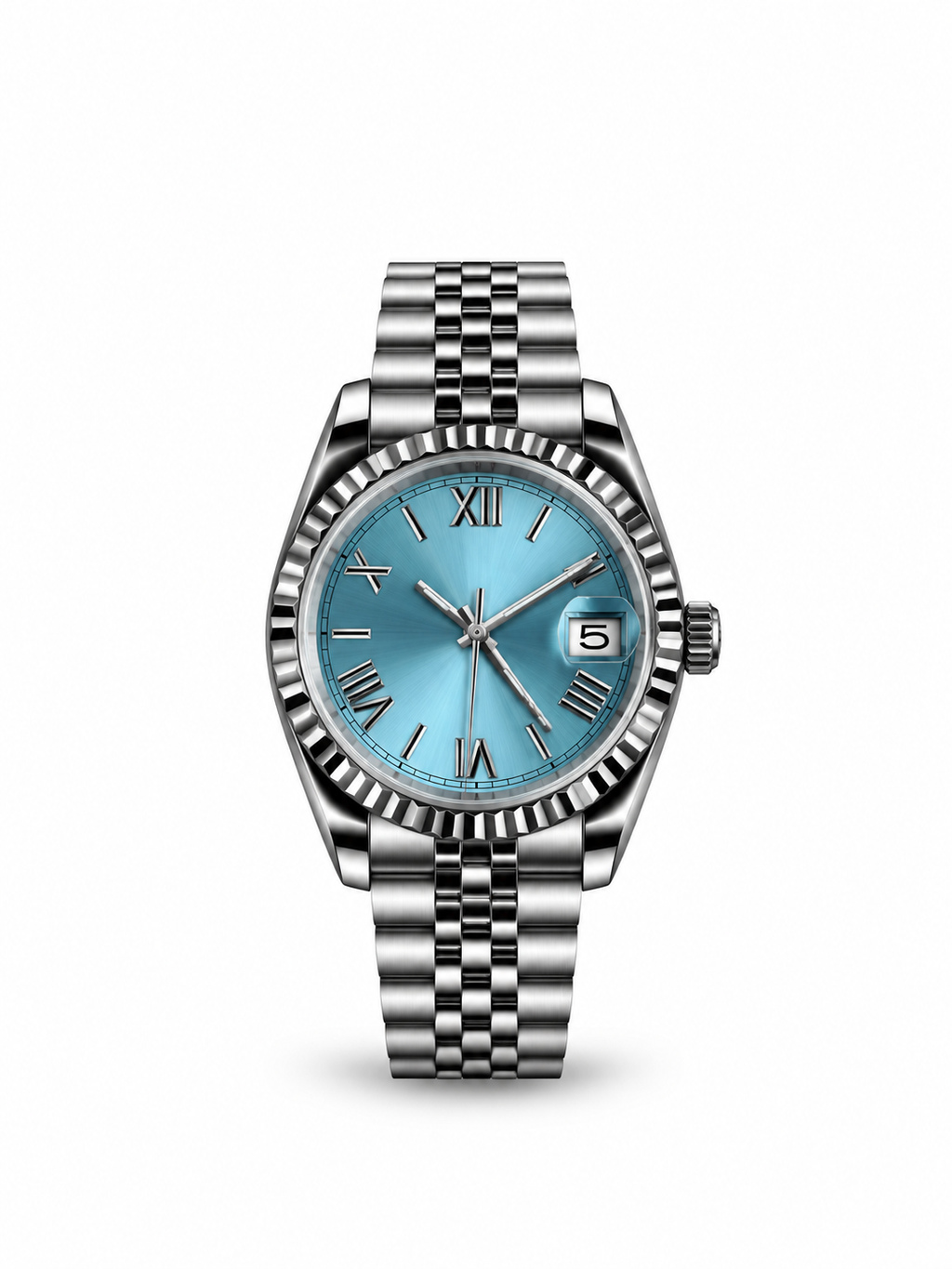 Classic Date Ocean Blue Roman Dial