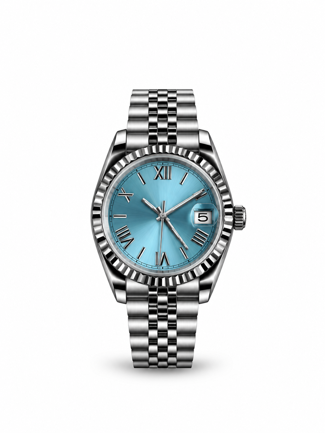 Classic Date Ocean Blue Roman Dial