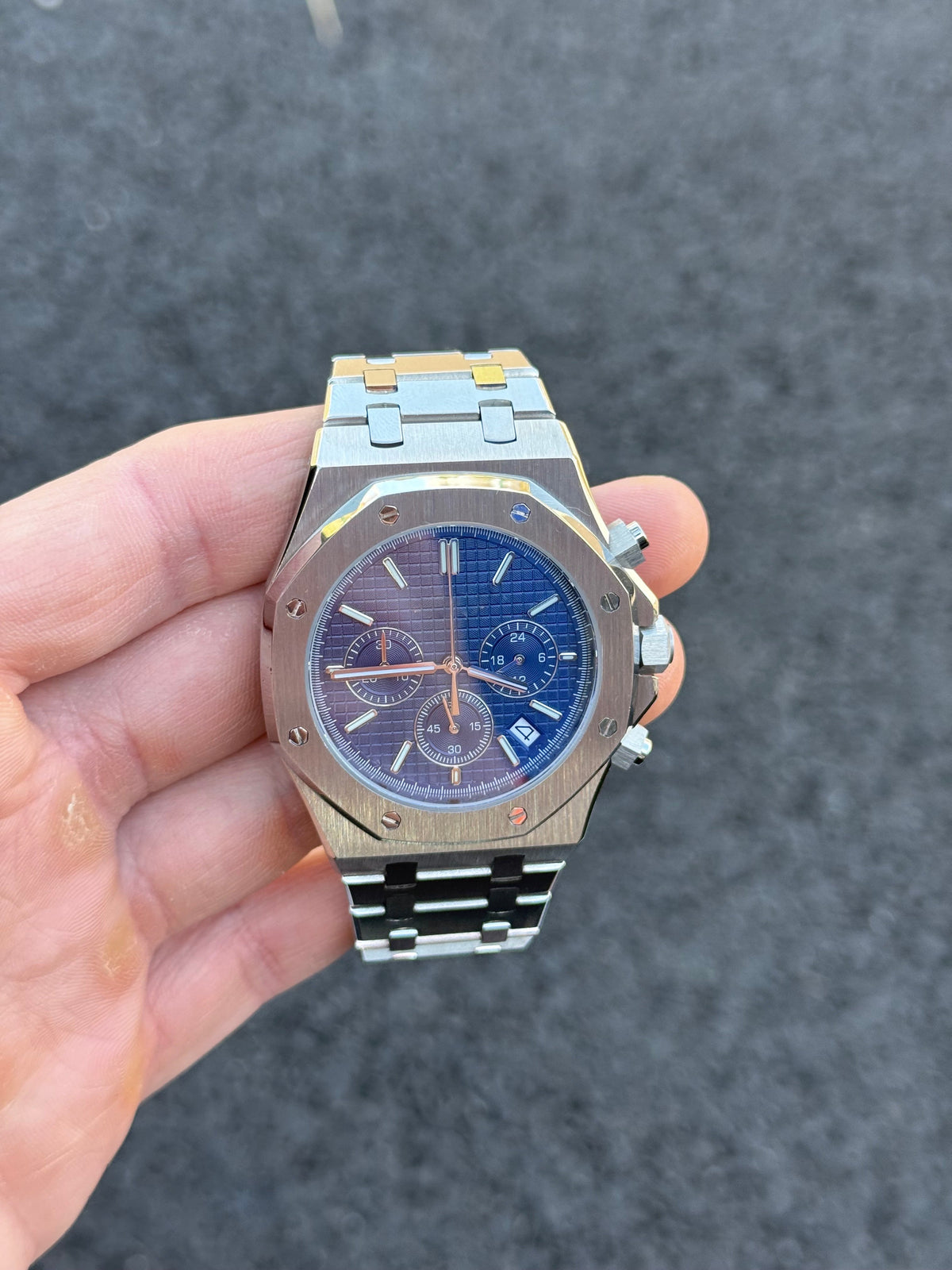 Octagonal Chronograph Blue Dial
