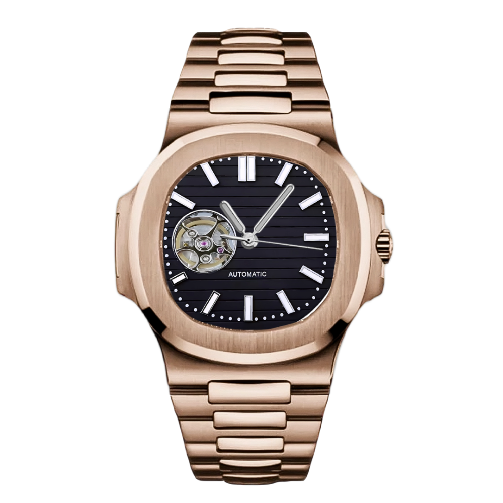 Nautic Noir Rose Gold Open Heart