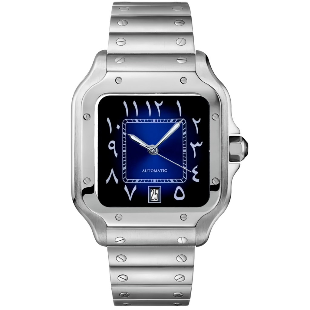 Square Blue Arabic Dial