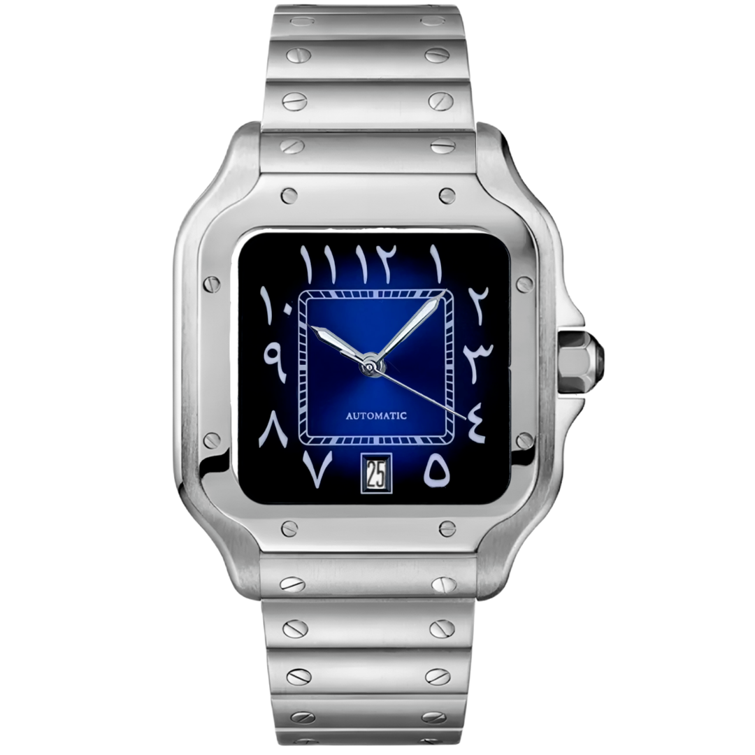 Square Blue Arabic Dial